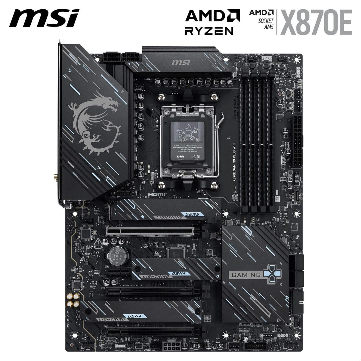 MSI X870E GAMING PLUS WIFI ATX AM5 Motherboard