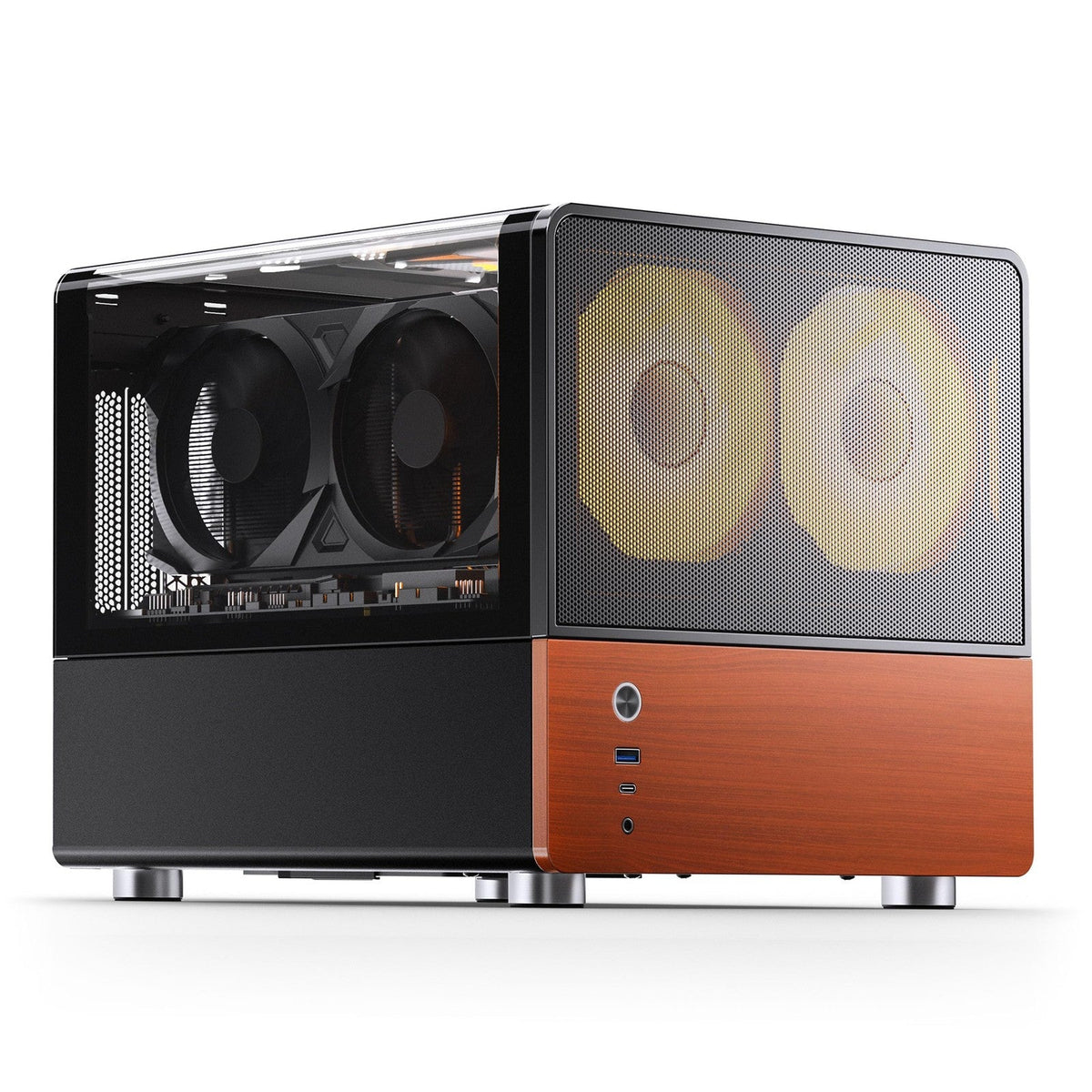 Jonsbo V12 Black TG Wood Micro-ATX PC Case
