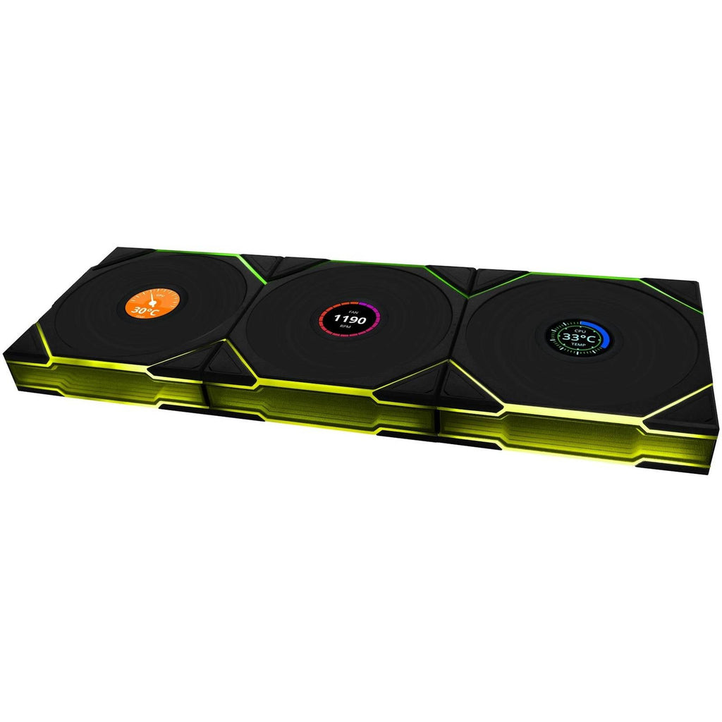 Lian-Li UNI FAN TL120 LCD Wireless ARGB Black 120mm Triple Pack