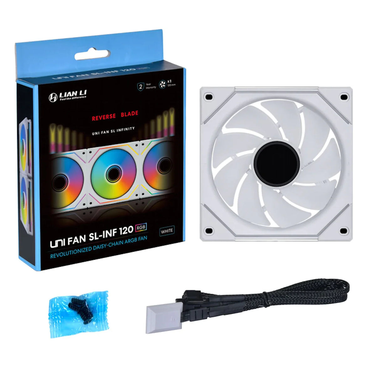 Lian-Li UNI FAN SL120 INF Reverse Blade A-RGB White 120mm Fan