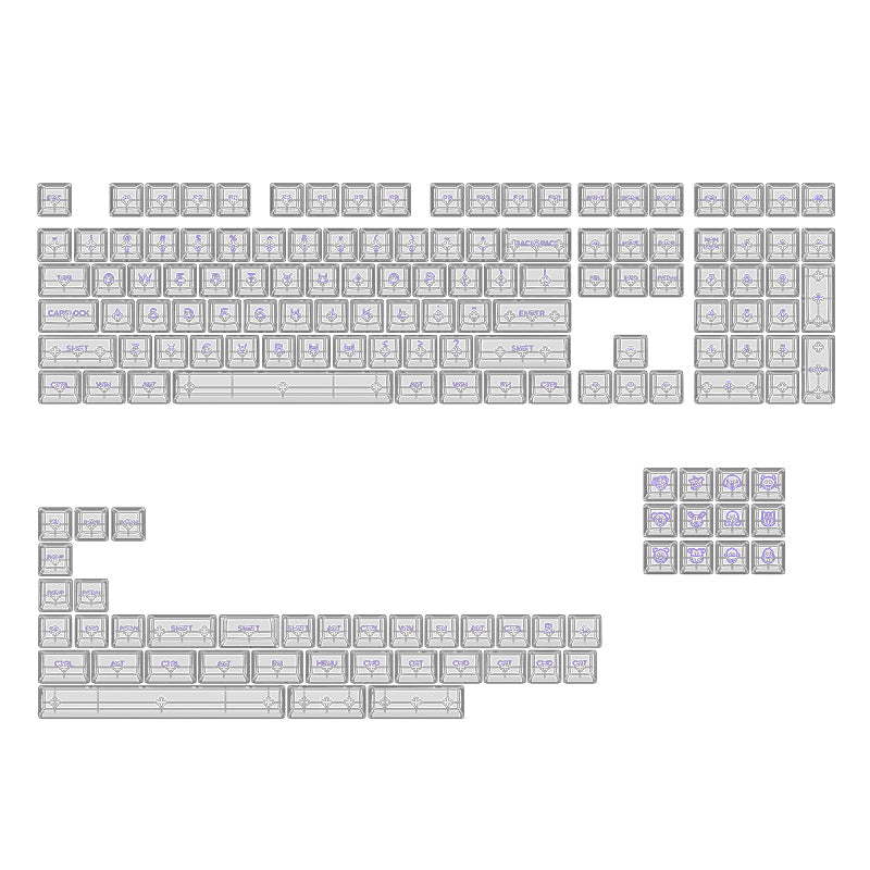 Akko Full Transparent Purple Character ASA Profile Keycaps