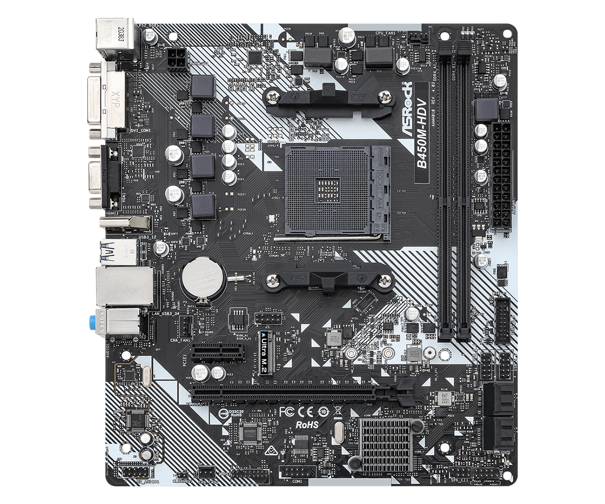 ASRock B450M-HDV Micro-ATX AM4 Motherboard