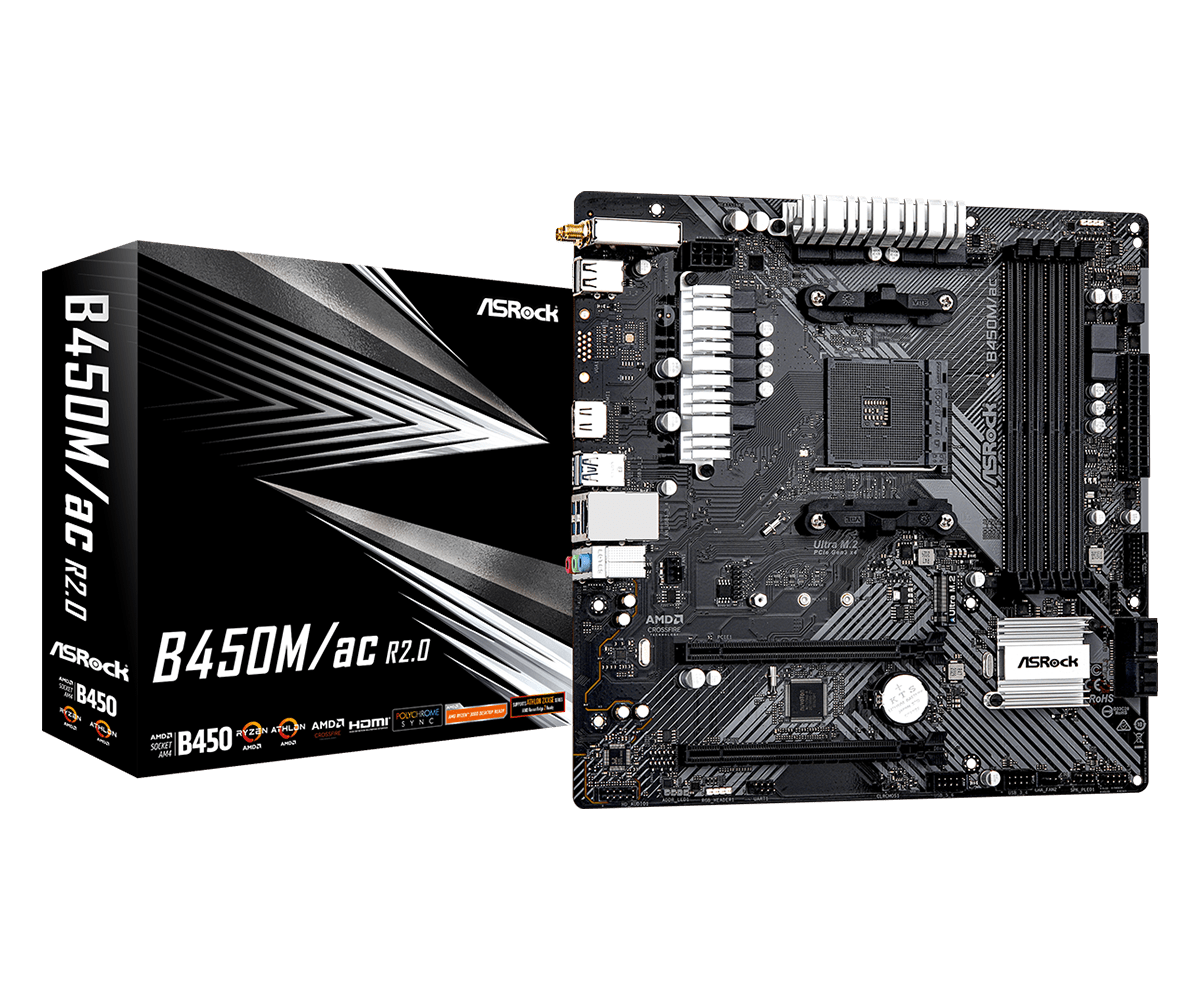 Asrock B450M/AC R2.0 Micro ATX AM4 Motherboard
