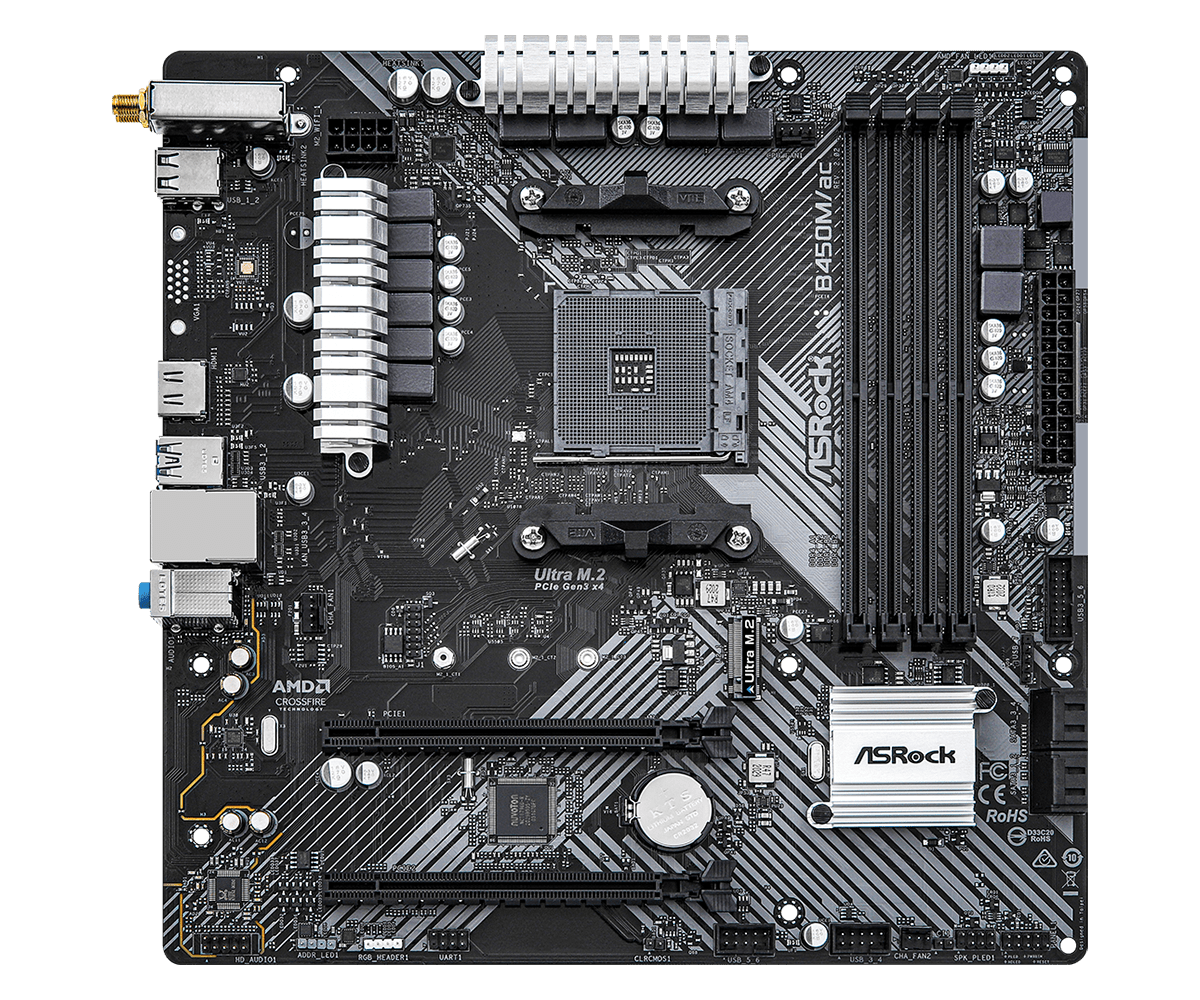 Asrock B450M/AC R2.0 Micro ATX AM4 Motherboard
