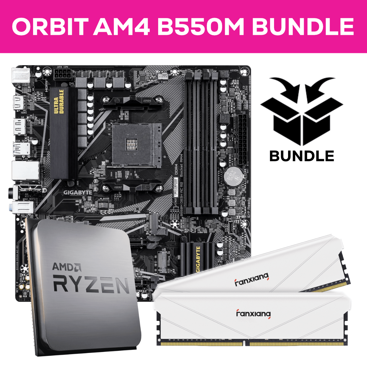 Orbit Ryzen AM4 Bundle - 16GB (2x8GB) 3200MHz DDR4 RAM & Gigabyte B550M DS3H AC R2