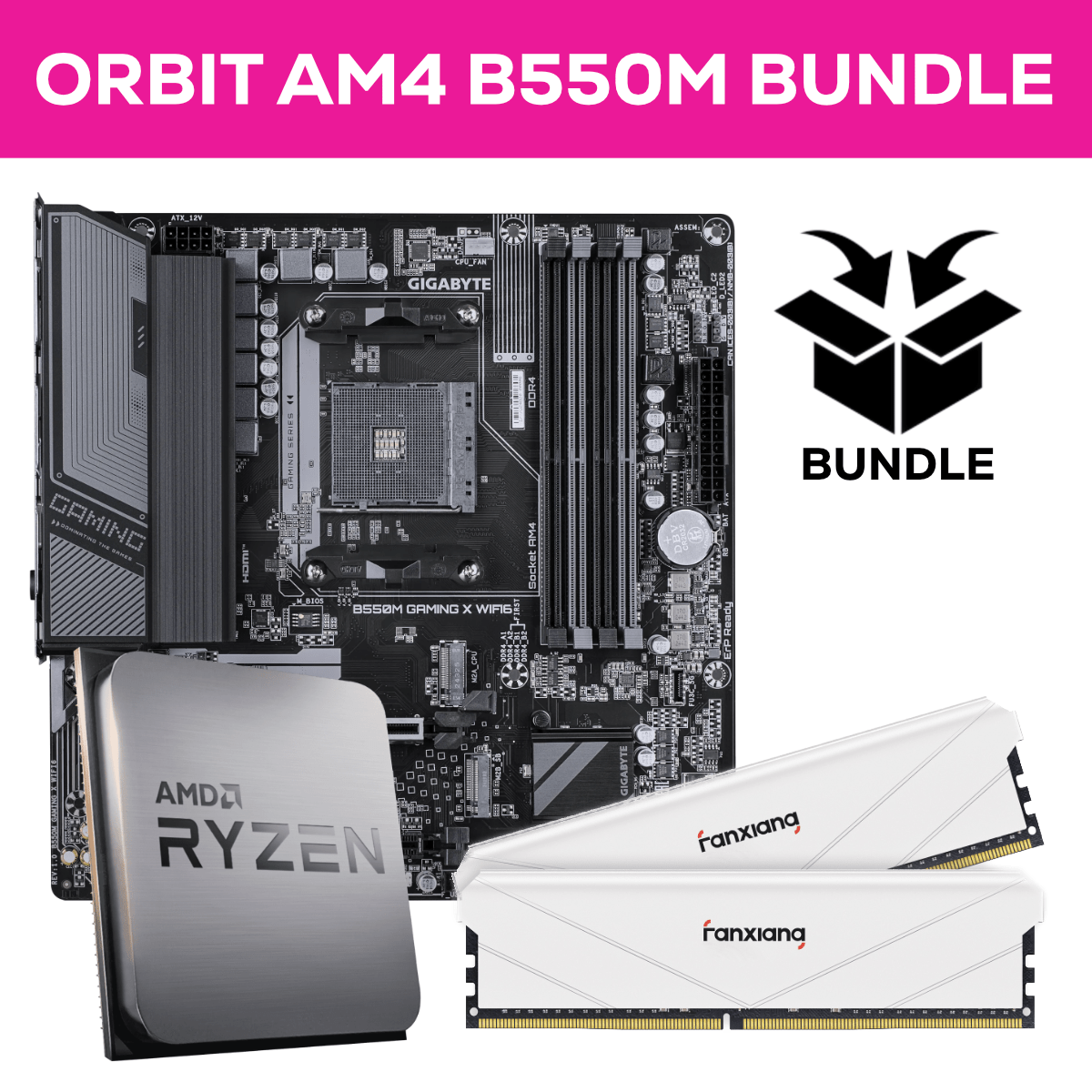 Orbit Ryzen AM4 Bundle - 32GB (2x16GB) 3200MHz DDR4 RAM & Gigabyte B550M Gaming X WIFI6 (Copy)