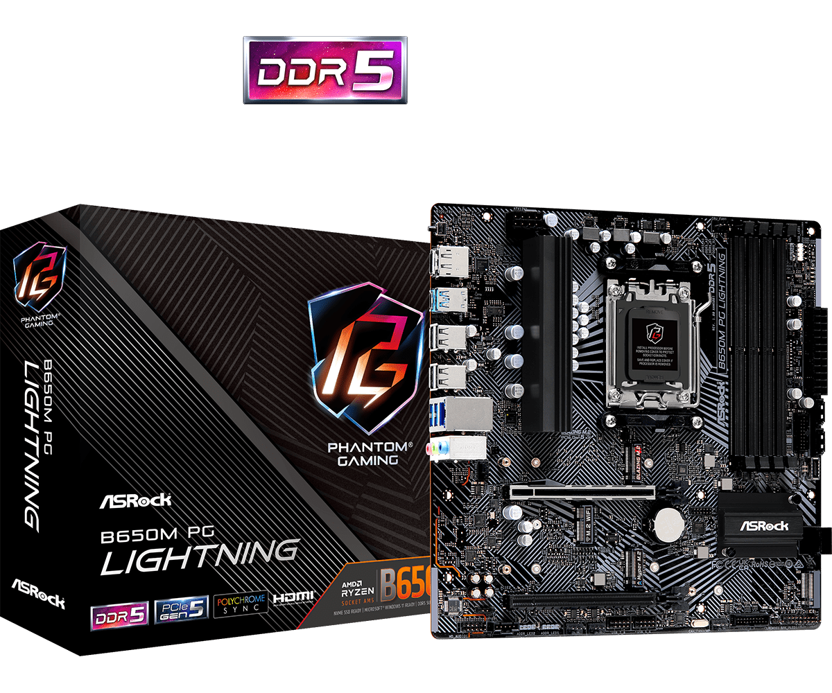 ASRock B650M PG Lightning mATX AM5 Motherboard