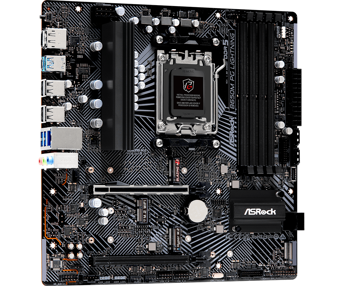 ASRock B650M PG Lightning mATX AM5 Motherboard