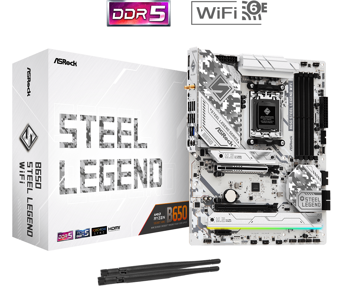 ASRock B650 Steel Legend WIFI ATX AM5 Motherboard