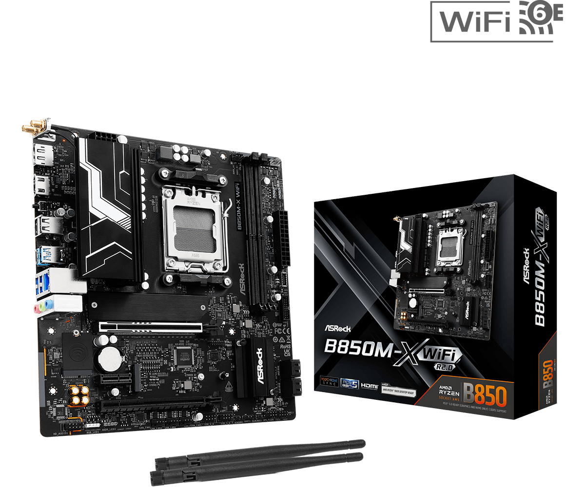 ASRock B850M-X WiFi R2.0 Micro-ATX AM5 Motherboard