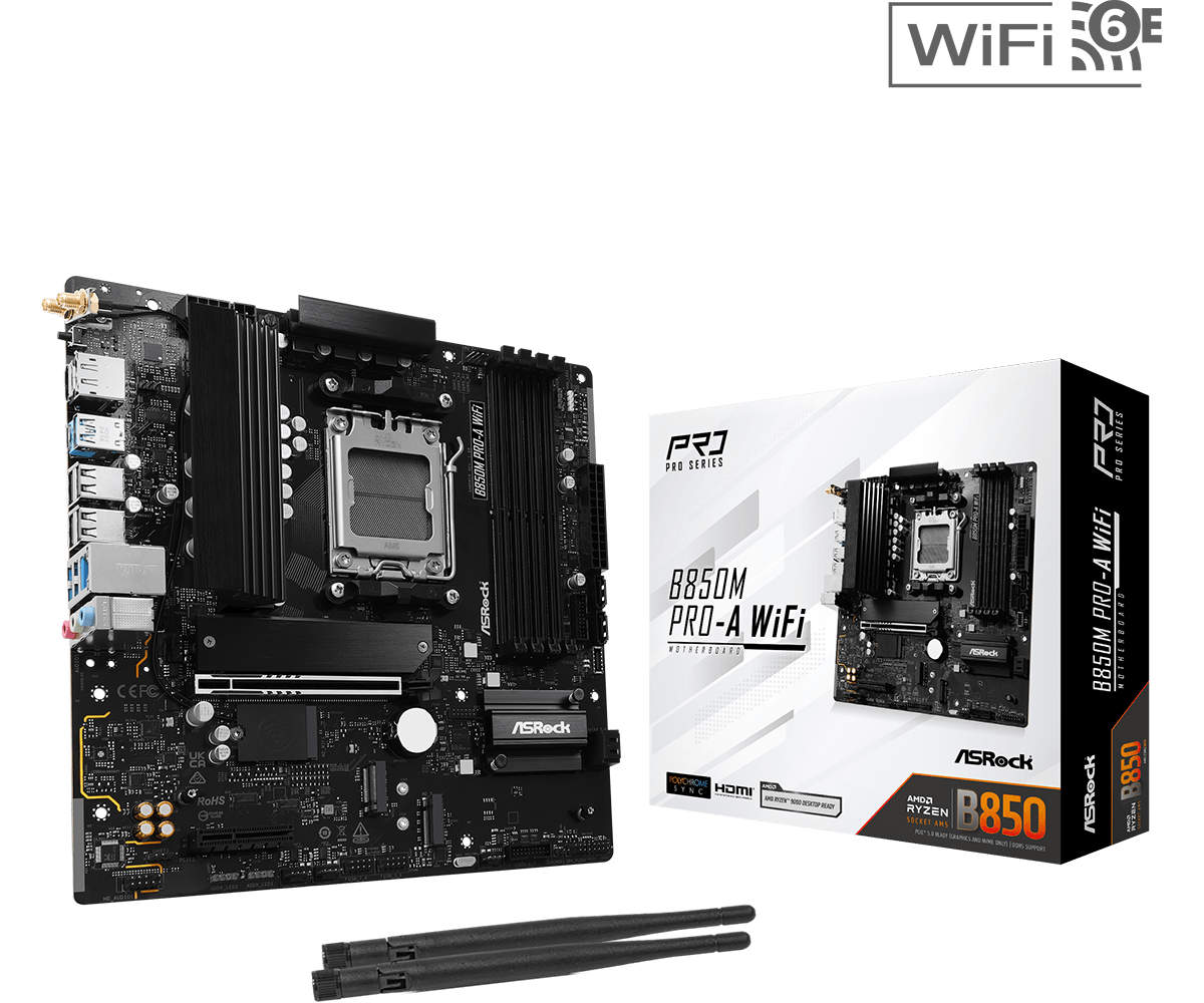 ASRock B850M Pro-A WiFi Micro-ATX AM5 Motherboard