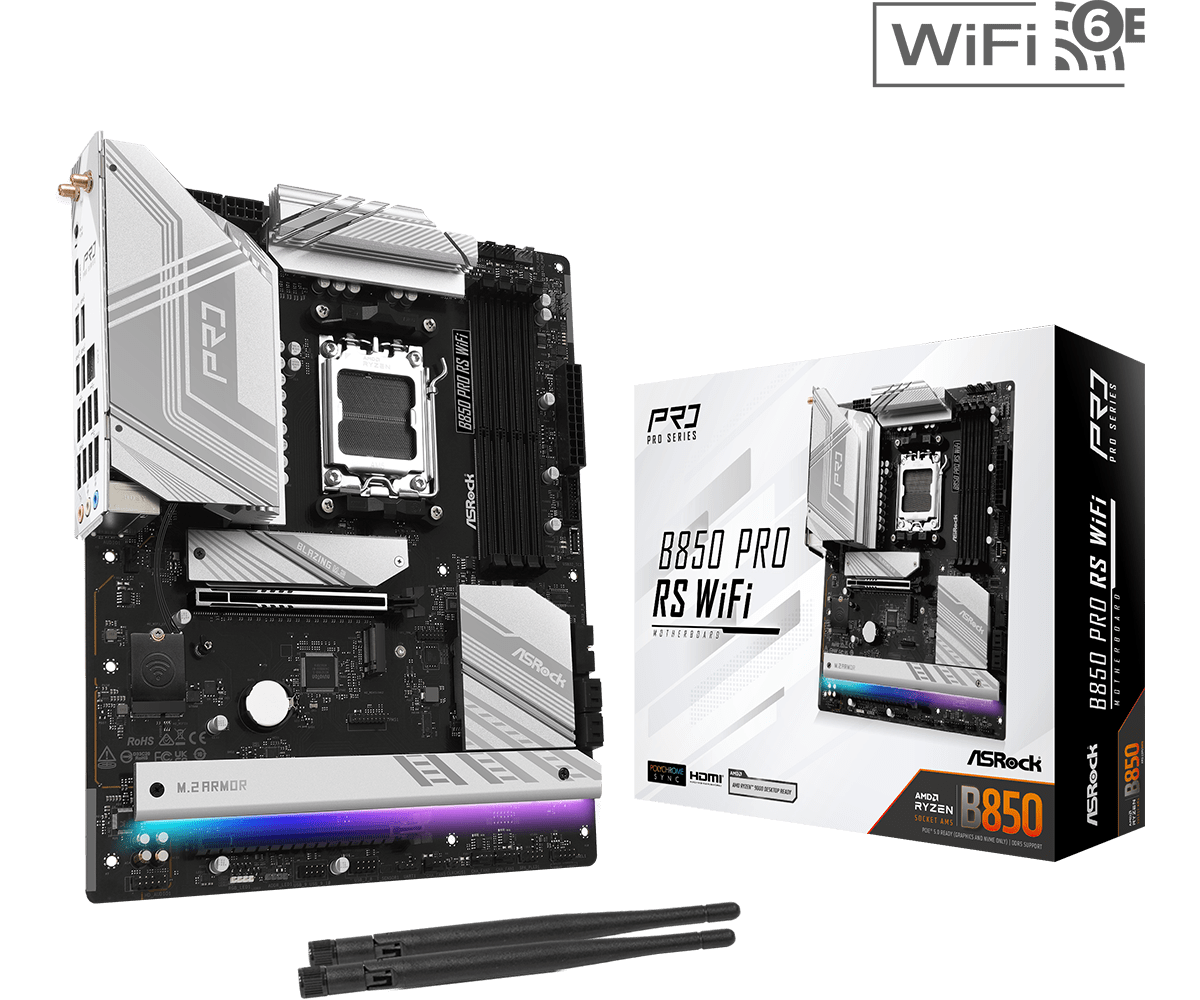 ASRock B850 Pro RS WiFi ATX AM5 Motherboard