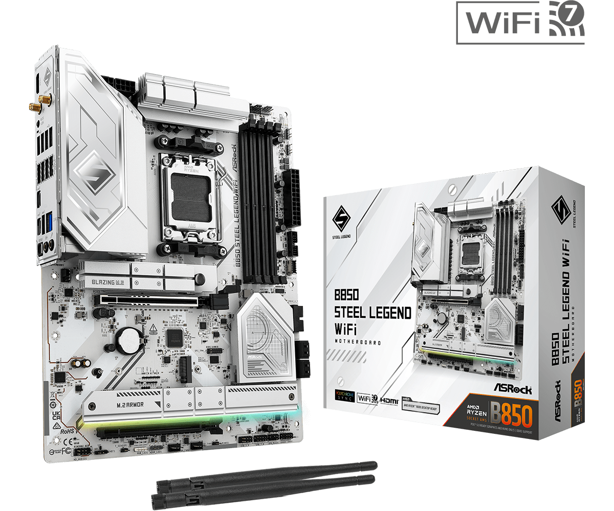 ASRock B850 Steel Legend WiFi ATX AM5 Motherboard