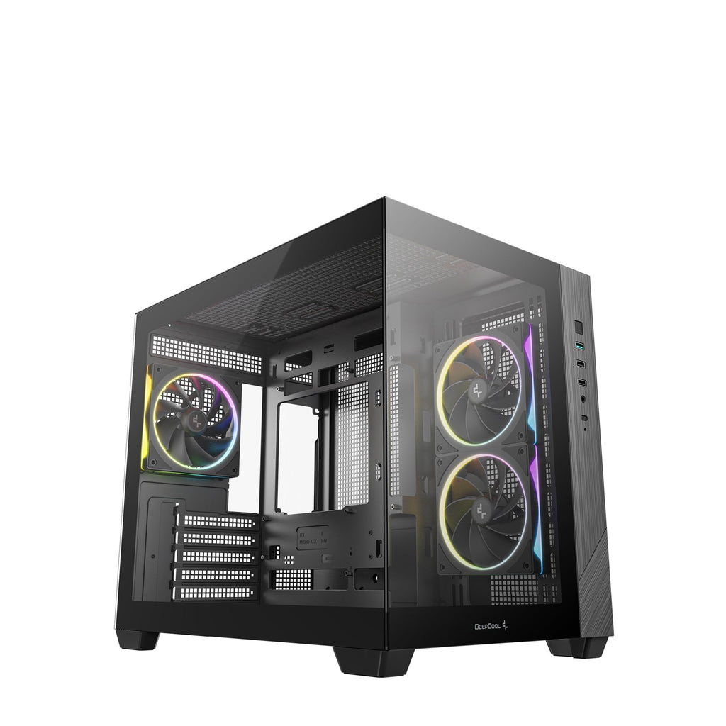 DeepCool CG330 3F ARGB Black Dual-Chamber Micro-ATX Tower Case
