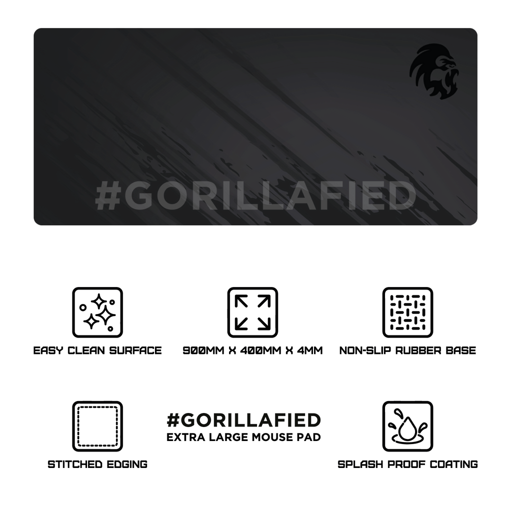 Gorilla Gaming Extra Large Mouse Pad V2 Black
