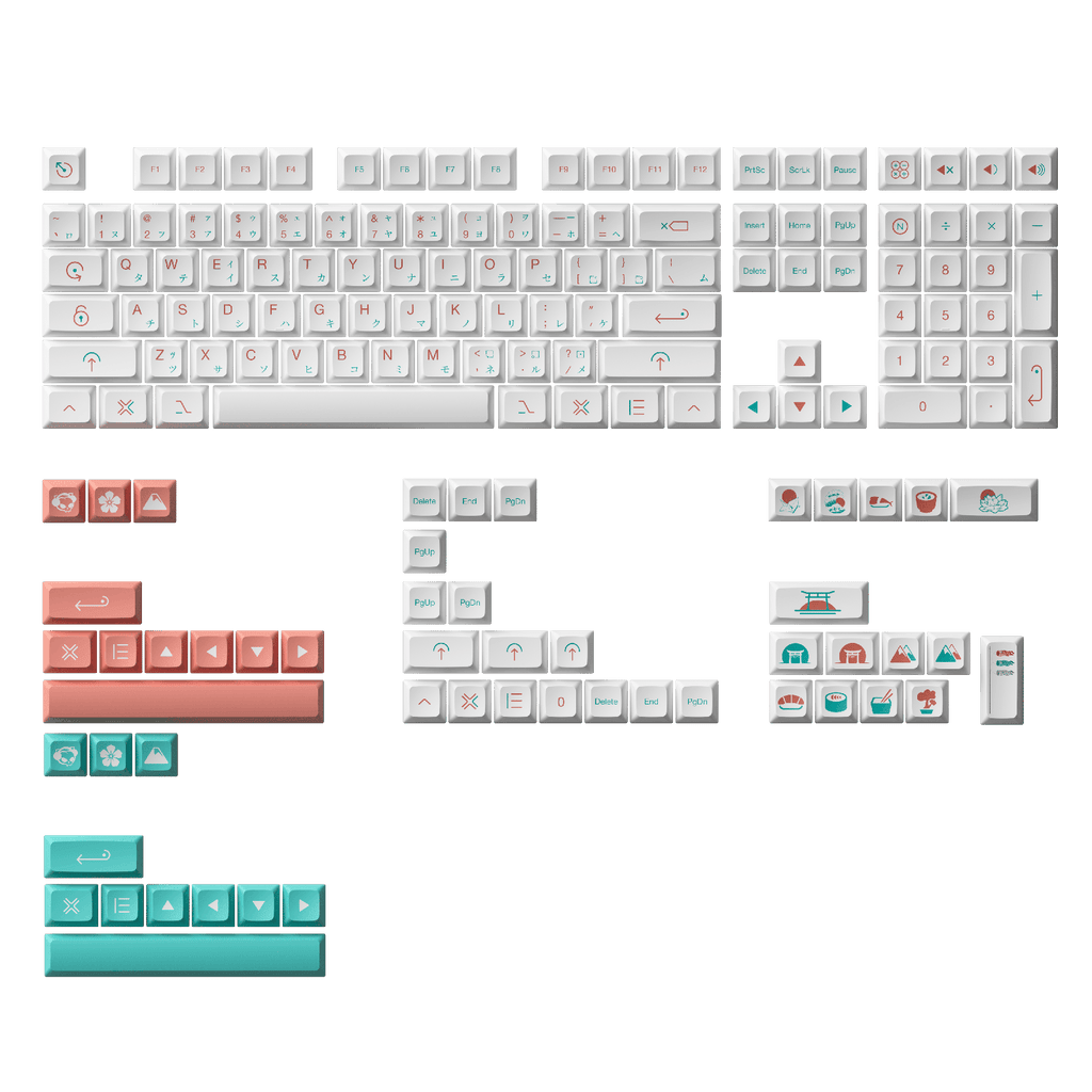 Akko Red Fuji JDA Profile PBT Keycaps