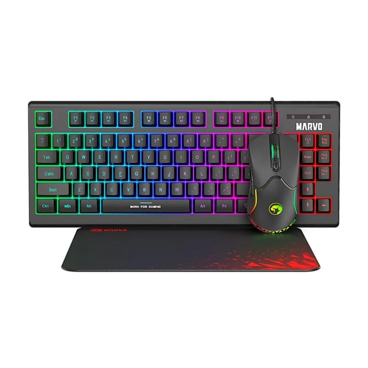 Marvo Scorpion CM310 Loot 30 3-in-1 Keyboard, Mouse & Mouse Pad Black Bundle