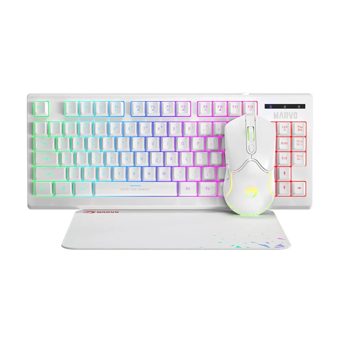 Marvo Scorpion CM310 Loot 30 3-in-1 Keyboard, Mouse & Mouse Pad White Bundle