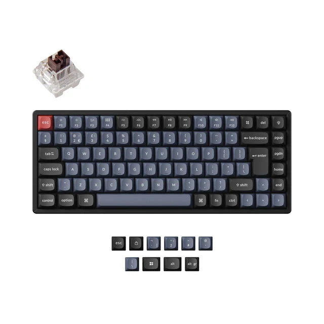 Keychron K2 Pro PBT Aluminium RGB 75% ISO UK Tactile Hot-Swap K Pro Brown