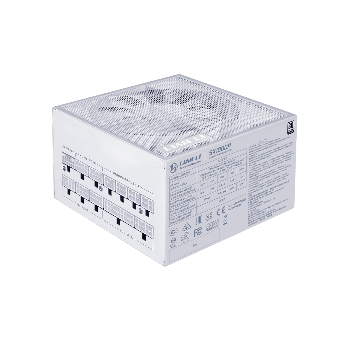 1000W Lian Li SX Platinum White ATX 3.1 Fully Modular PSU