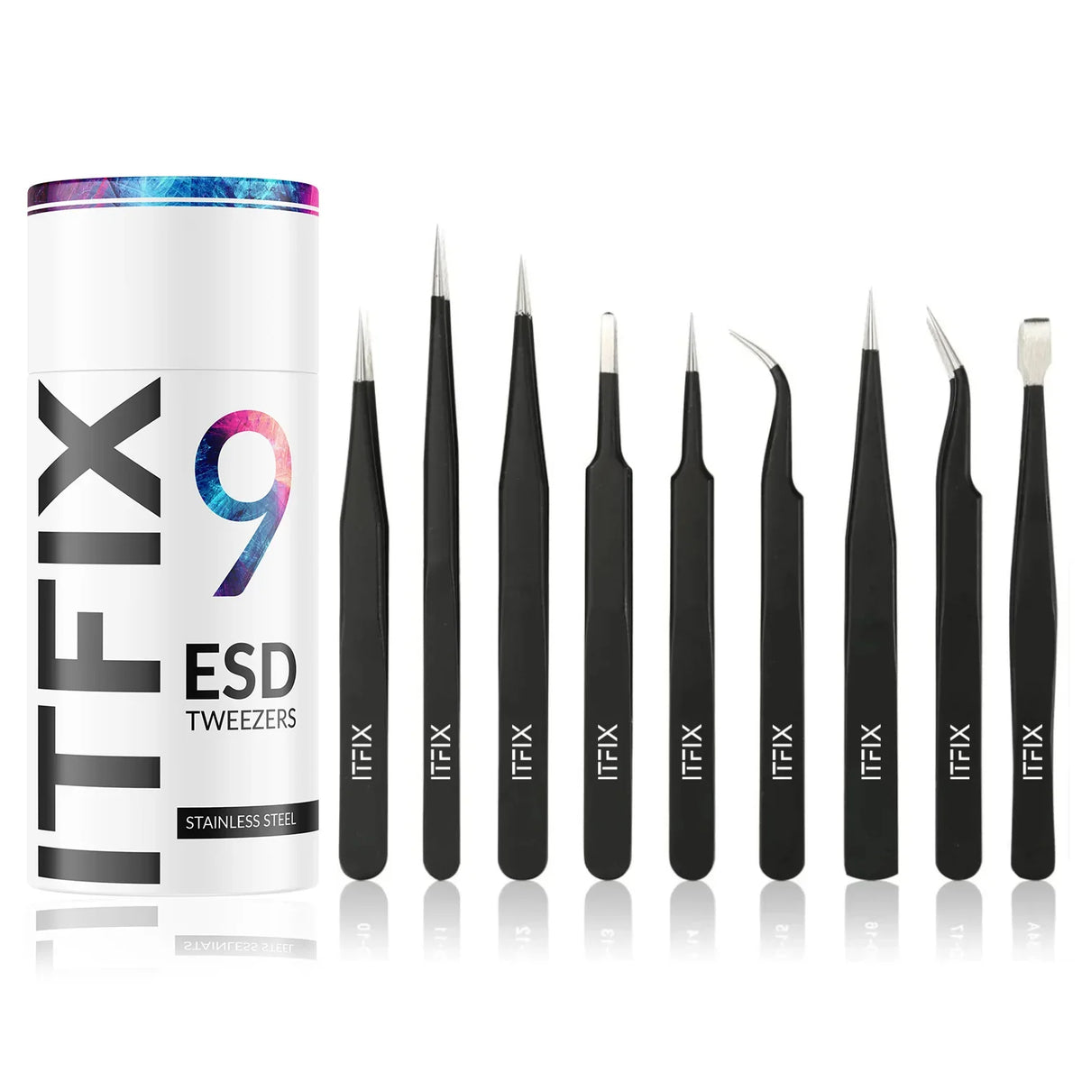 IT Dusters ITFIX Precision Anti-Static Tweezers Set