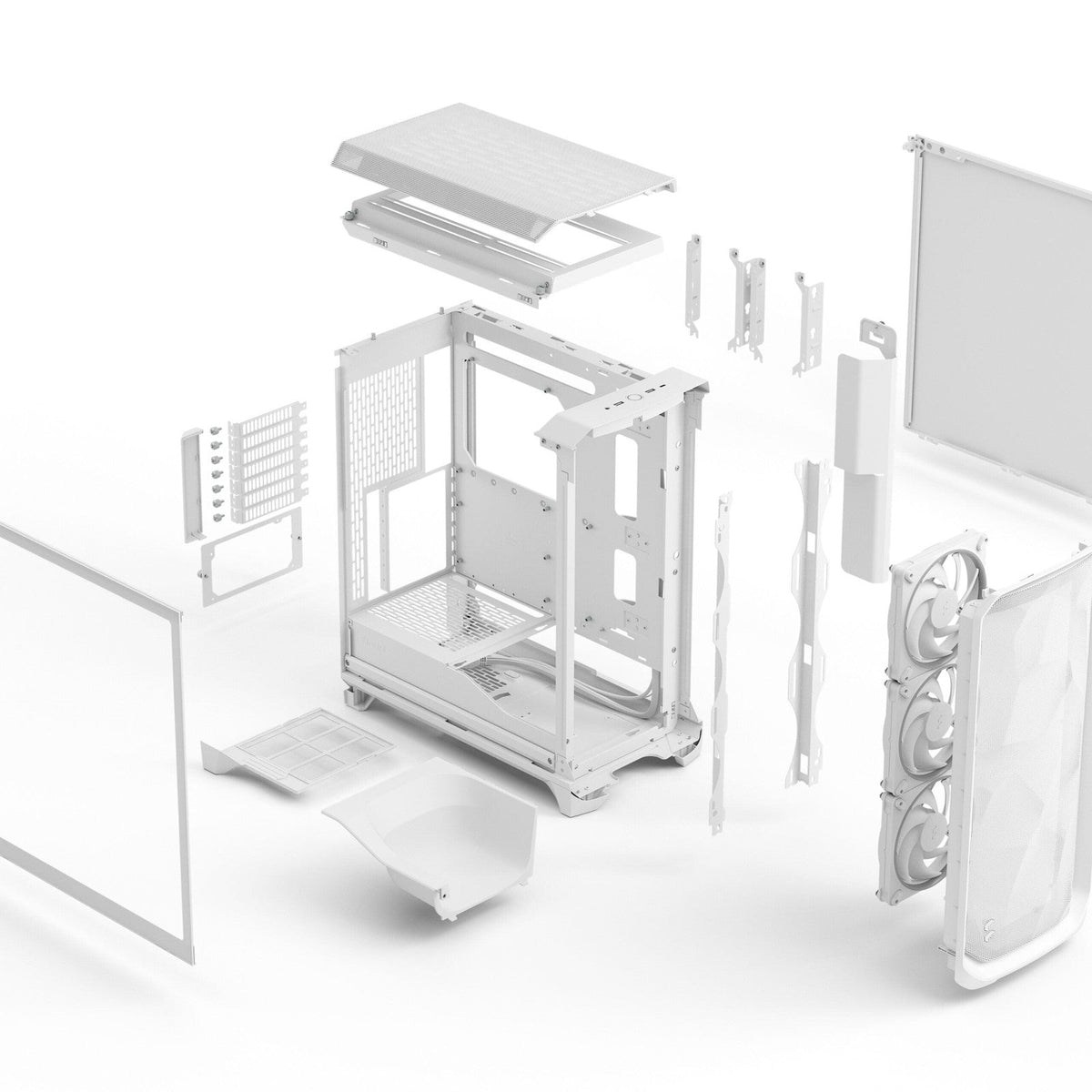 Fractal Design Meshify 3 RGB White TG Clear ATX PC Case