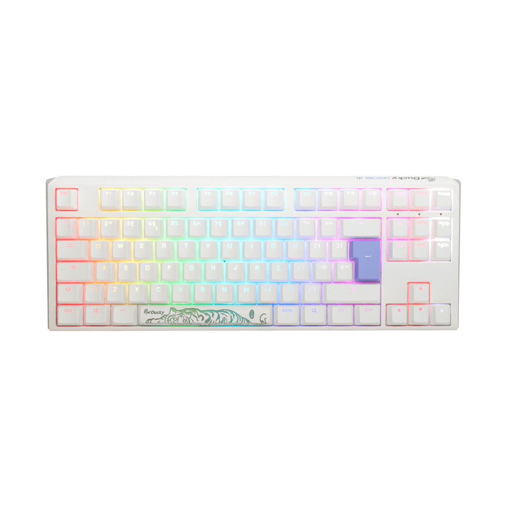 Ducky One 3 TKL Pure White UK ISO RGB Cherry MX Red