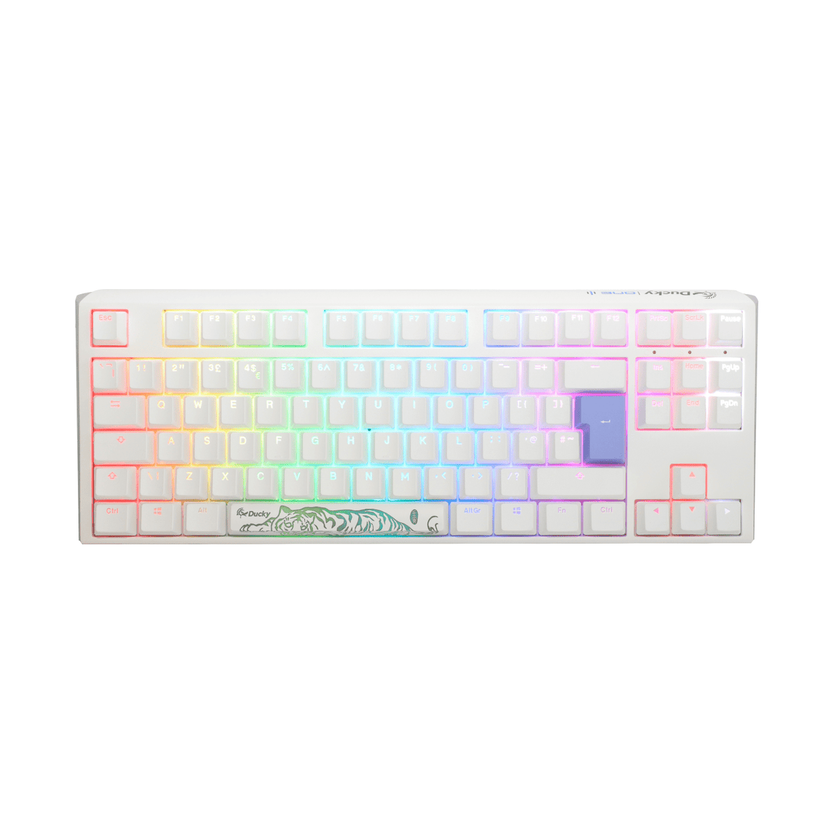 Ducky One 3 TKL Pure White UK ISO RGB Cherry MX Red