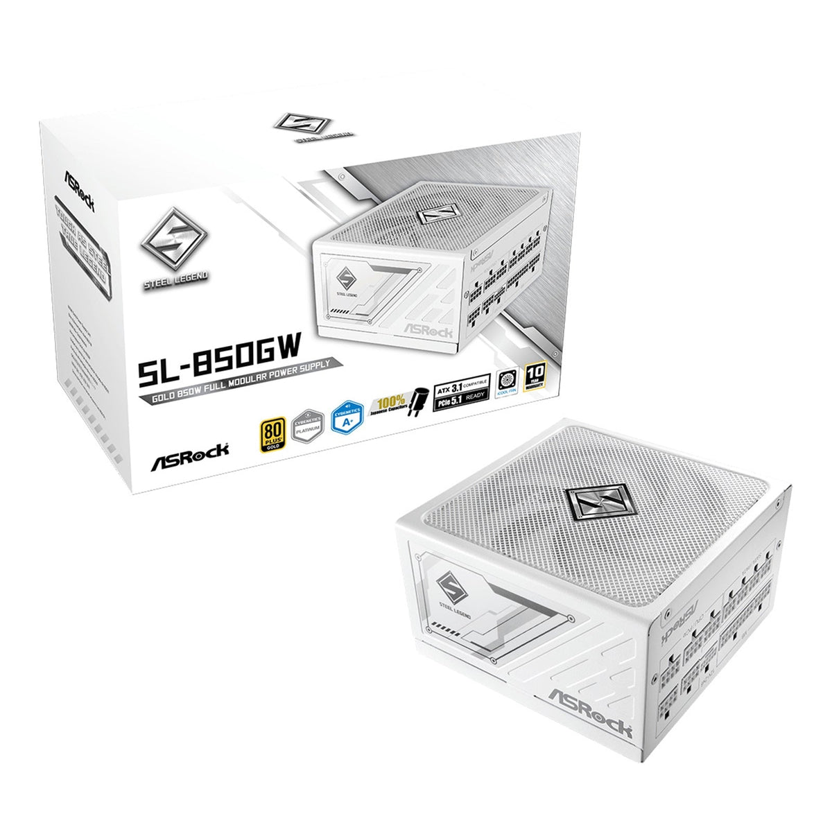 850W ASRock Steel Legend SL-850G ATX 3.1 Gold Fully Modular PSU