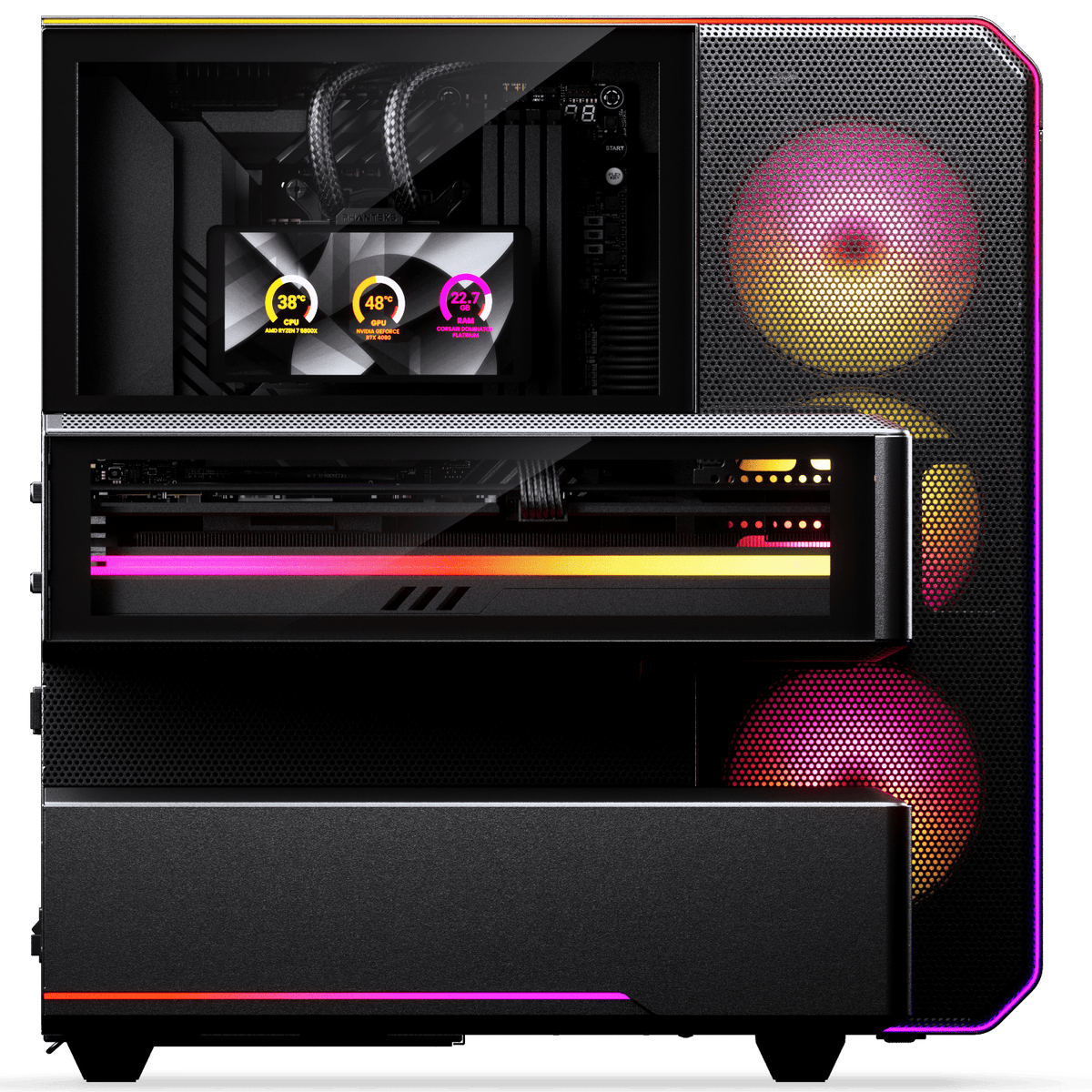 Phanteks EX5 MAX High Airflow ATX Chamber Case with 360 AIO - Satin Black