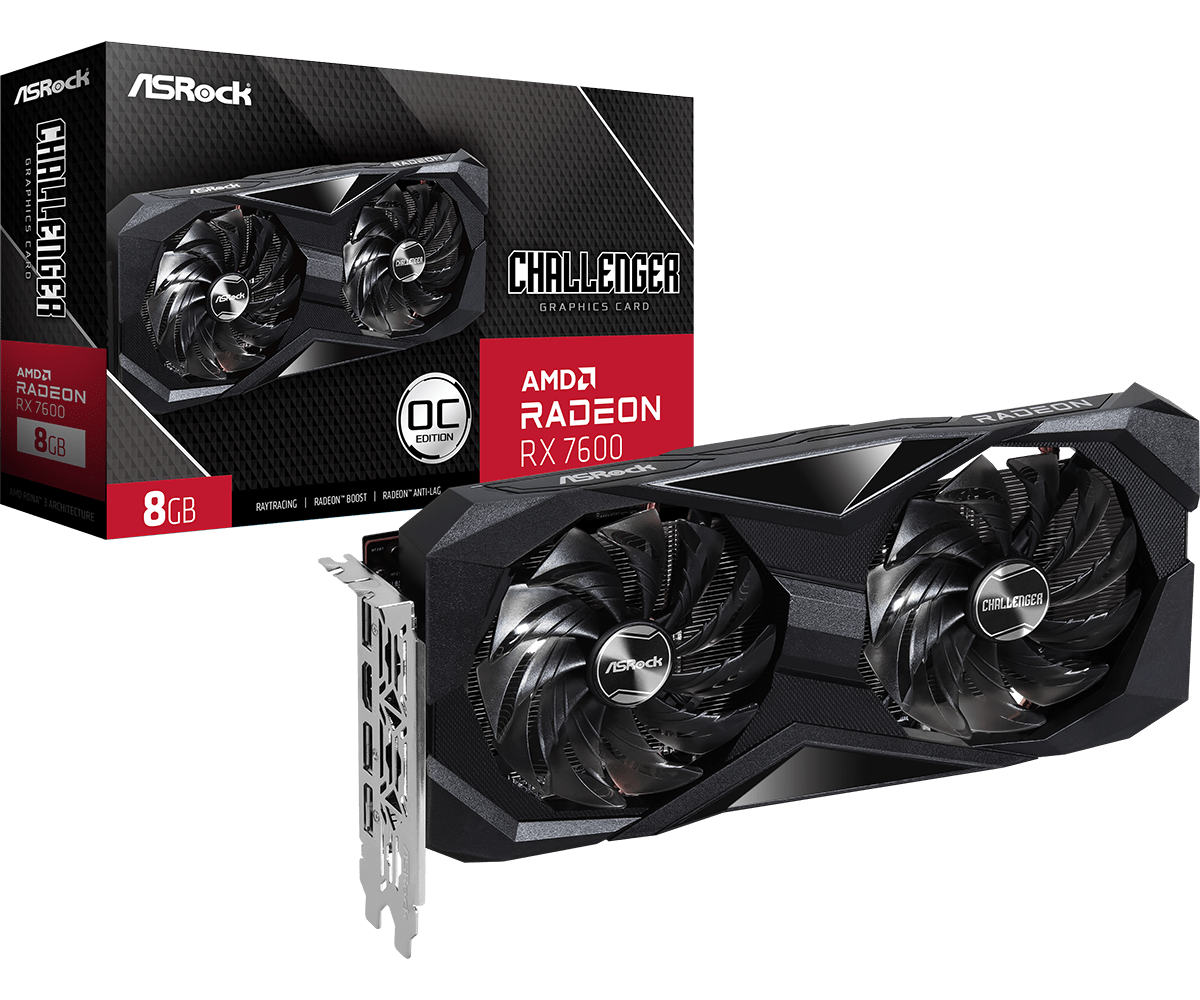 8GB ASRock RX 7600 Challenger OC Graphics Card