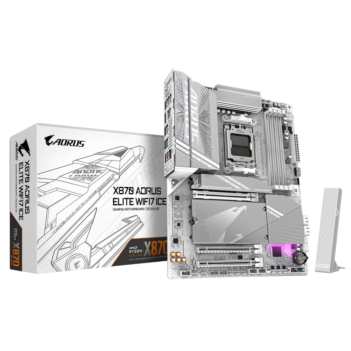 Gigabyte X870E Aorus Elite WIFI7 ICE ATX AM5 Motherboard
