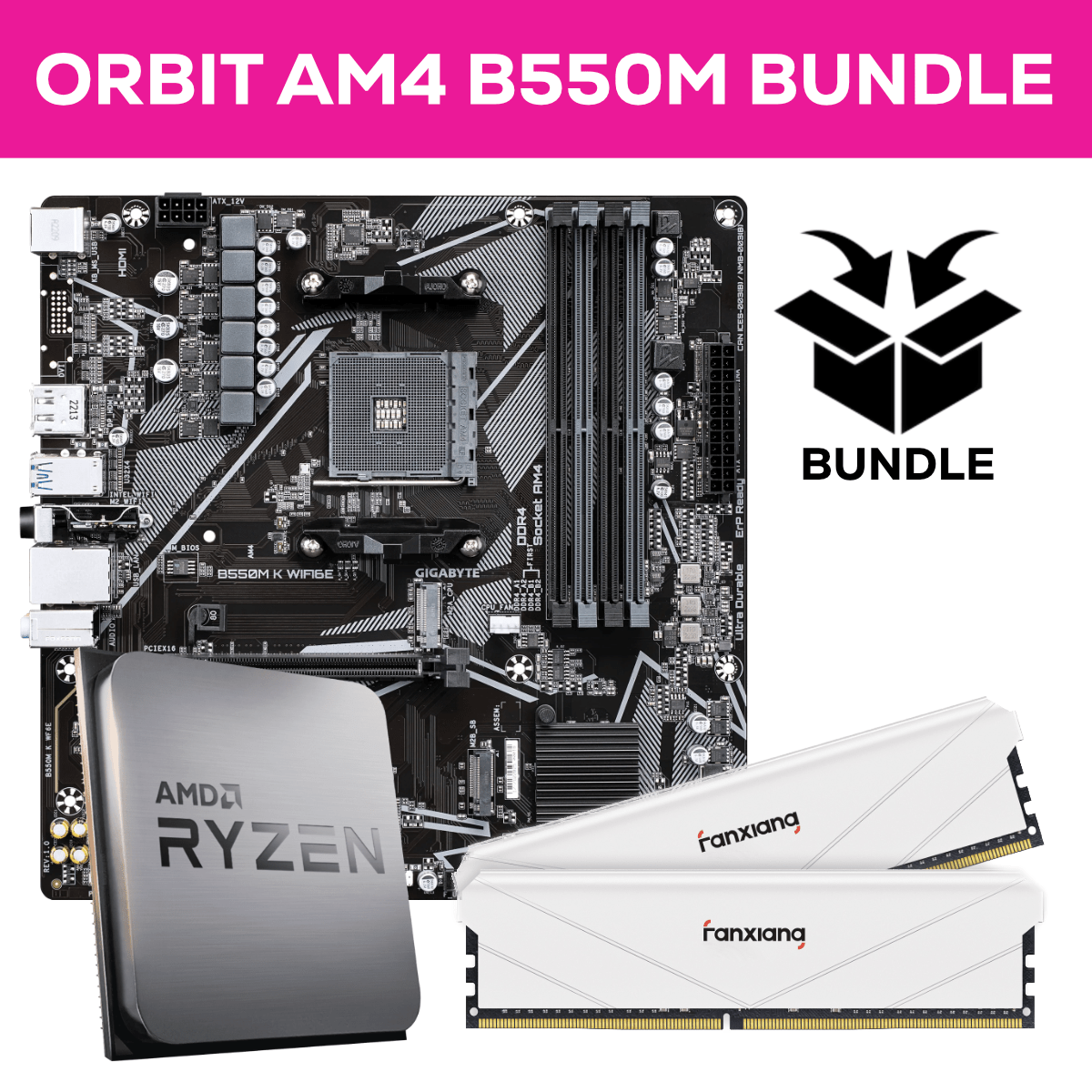 Orbit Ryzen AM4 Bundle - 32GB (2x16GB) 3200MHz DDR4 RAM & Gigabyte B550M K WIFI6E