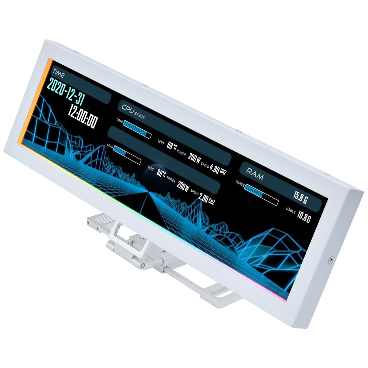 Lian Li 8.8" Screen with Universal Mount LCD White Display