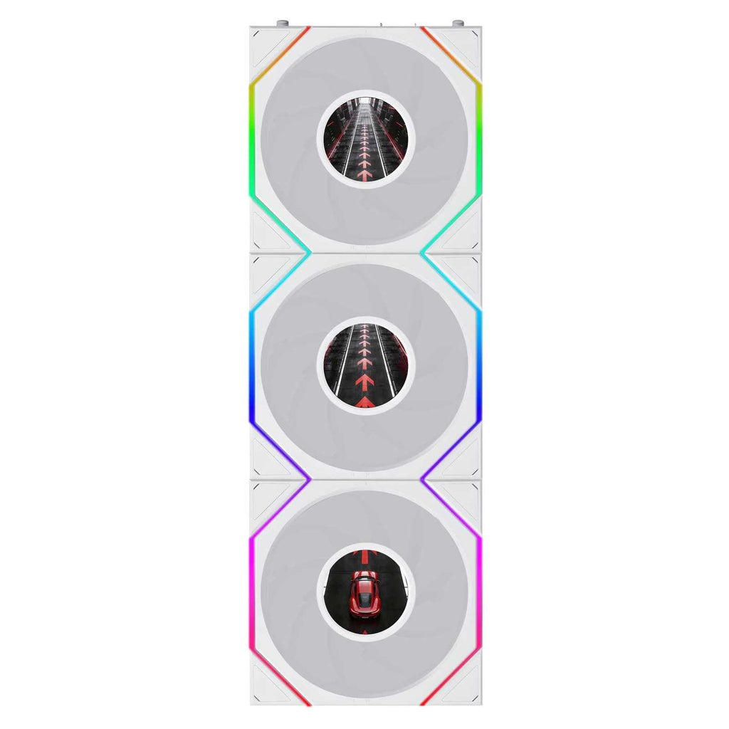 Lian Li UNI FAN TL LCD FLEX Reverse 120mm Triple Fan Pack - White