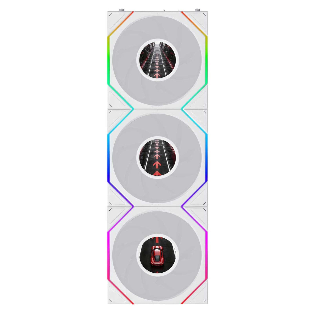 Lian Li UNI FAN TL LCD FLEX Reverse 120mm Triple Fan Pack - White