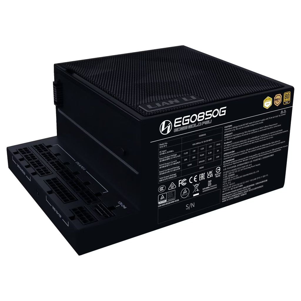 850W Lian Li Edge ATX 3.1 Gold Modular PSU Black