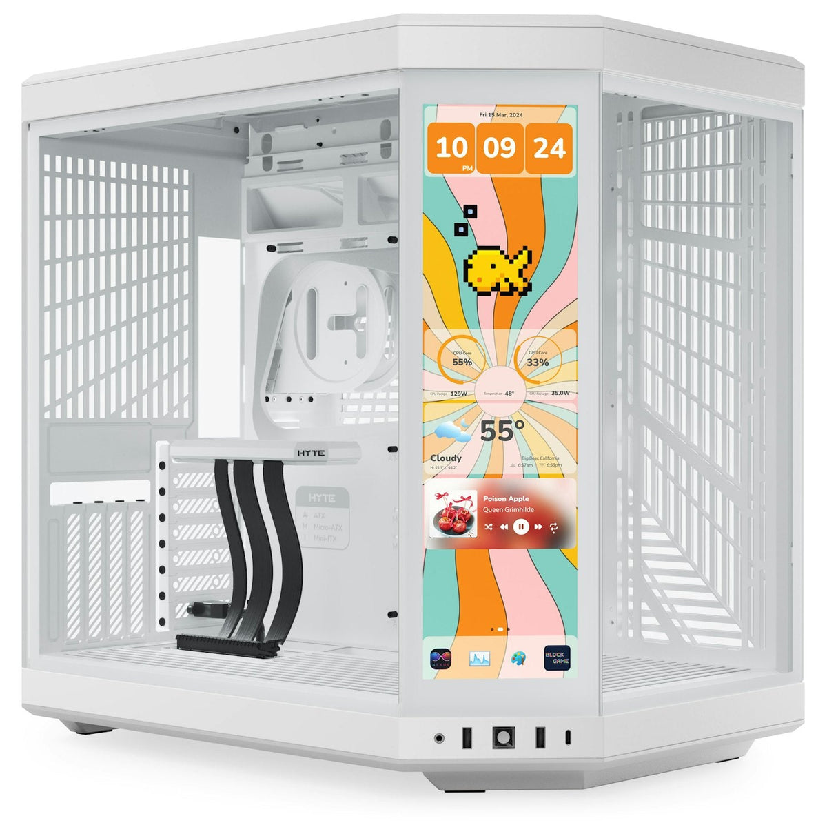 Hyte Y70 Touch Infinite Snow White Dual Chamber ATX PC Case