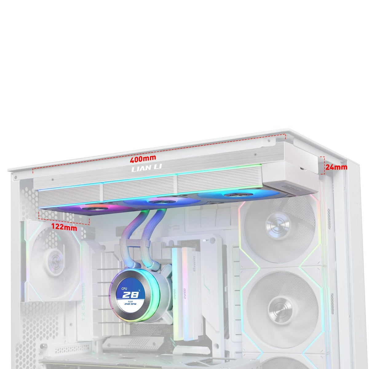 Lian Li HydroShift II LCD-C 360R White 360mm AIO Liquid Cooler