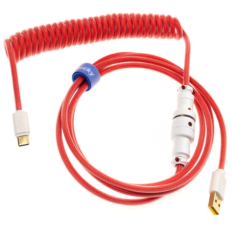 Ducky Premicord Apple Red Custom Coiled USB-C Keyboard Cable