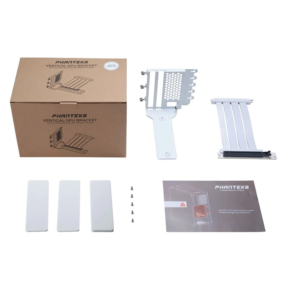 Phanteks PCI-E 4.0 White Vertical GPU Riser Kit II