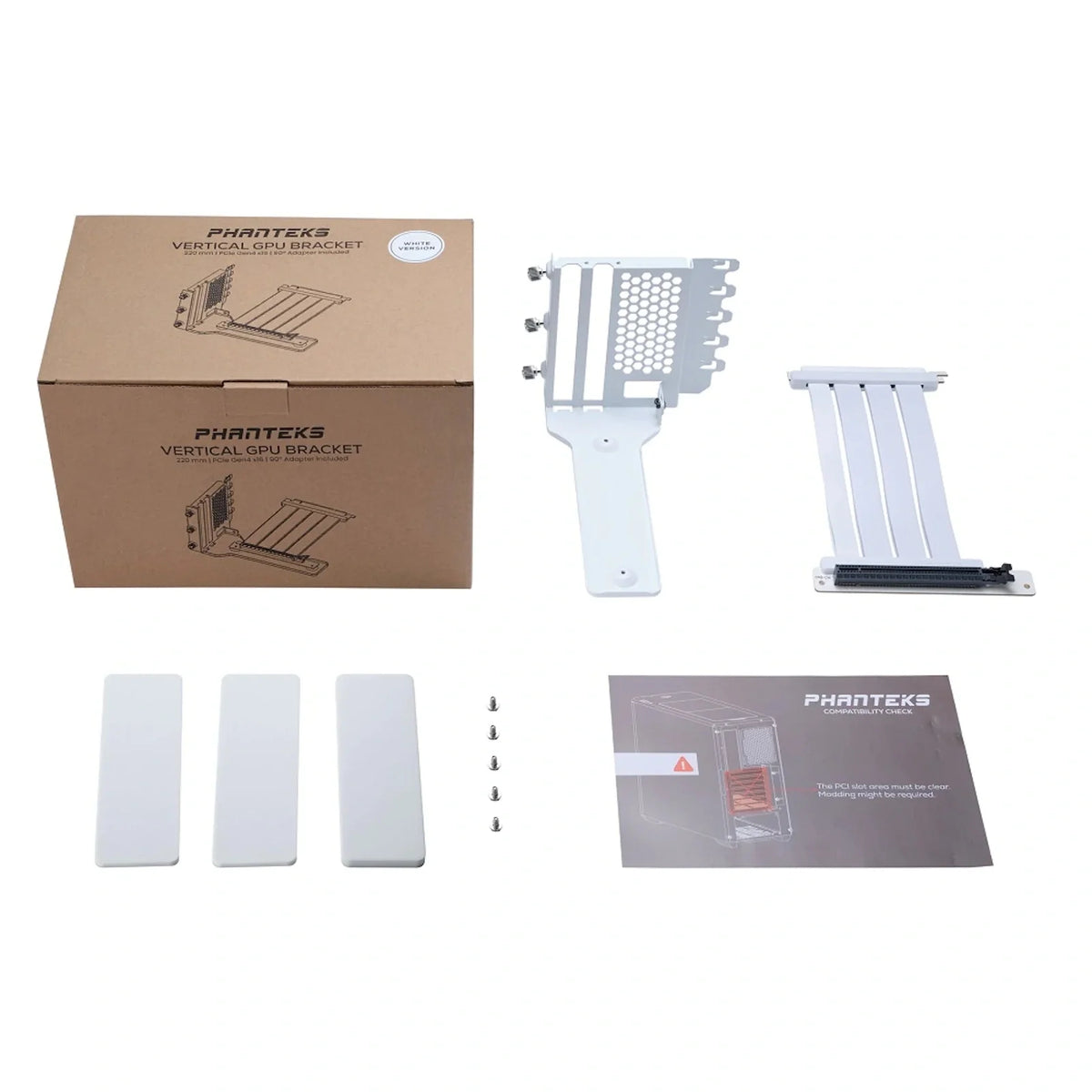 Phanteks PCI-E 4.0 White Vertical GPU Riser Kit II