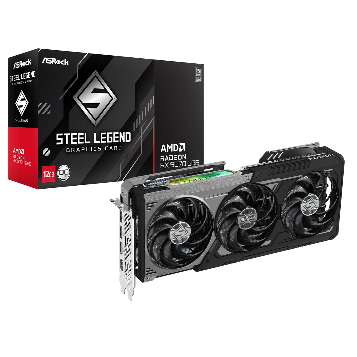 ASRock RX 9070 GRE Steel Legend Dark 12GB Graphics Card