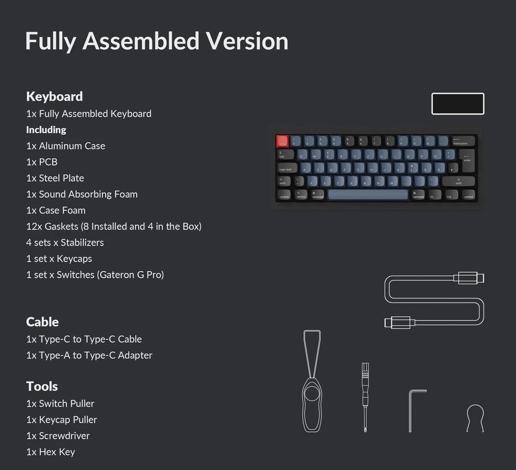 Keychron Q4 QMK Carbon Black RGB 60% ISO UK Gateron Brown