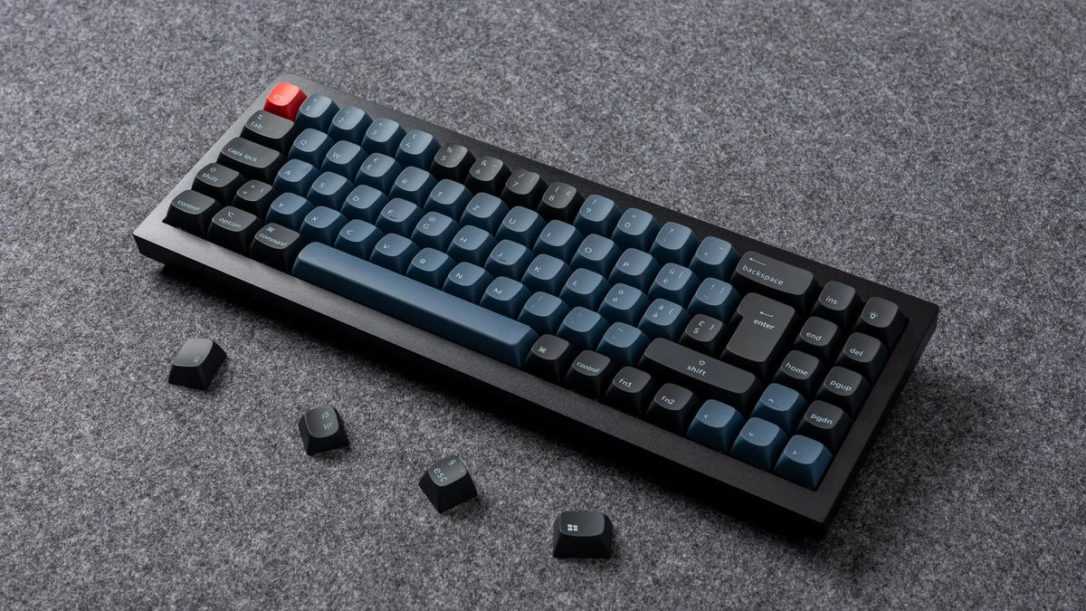 Keychron Q7 Carbon Black RGB 70% ISO UK Gateron G Pro Red