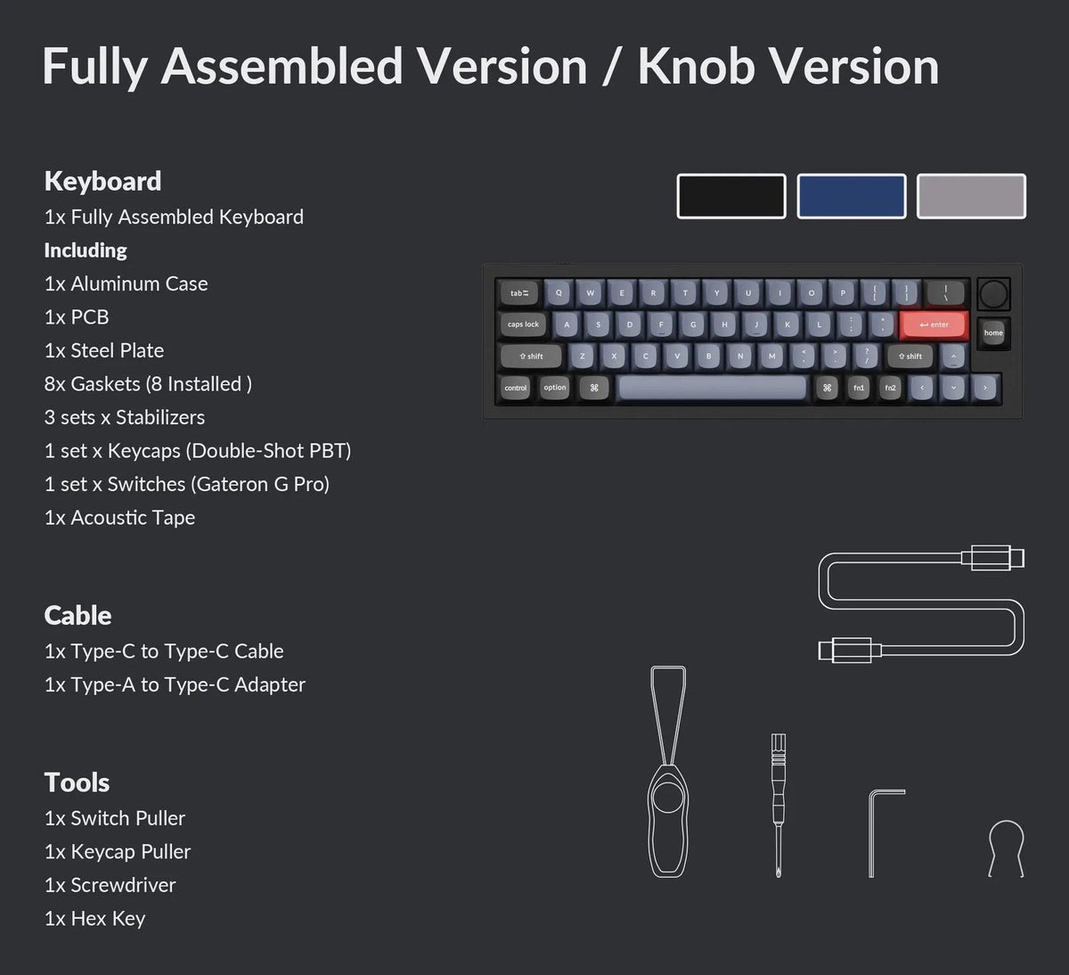 Keychron Q9 Knob Aluminium RGB 40% ANSI Gateron Brown