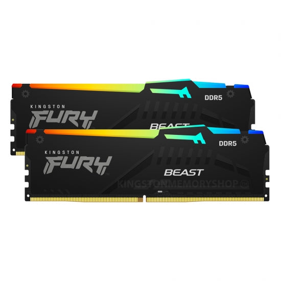32GB (2x16GB) DDR5 5600MHz CL36 Kingston FURY Beast RGB RAM