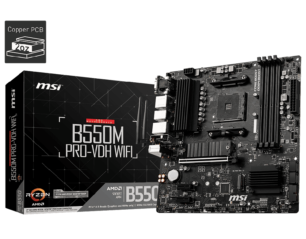 MSI B550M PRO-VDH WIFI MICRO ATX AM4 MOTHERBOARD