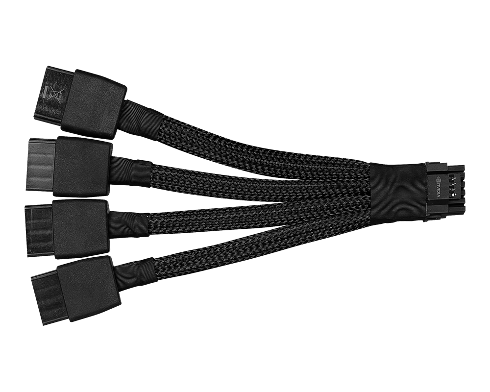 Nvidia 12VHPWR 12+4 pin to 4x 8 pin PCIe Power Adapter Cable