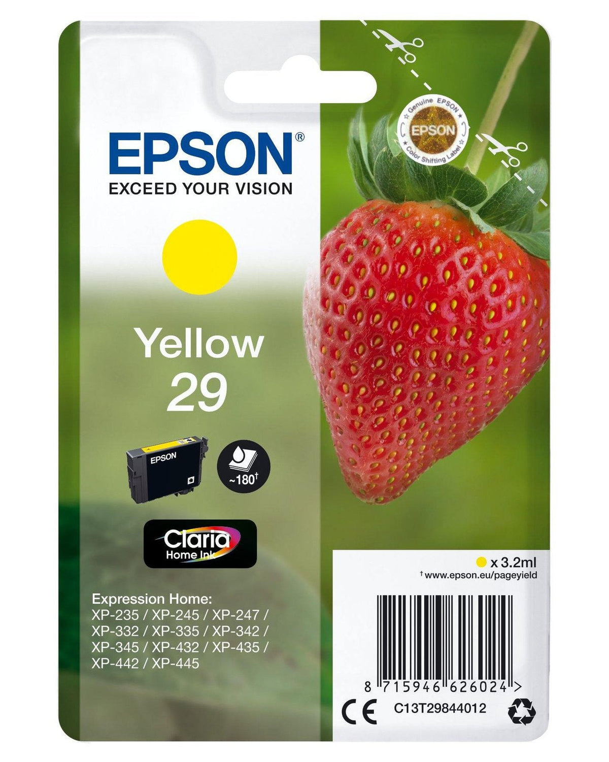 EPSON 29 YELLOW INK CARTRIDGE